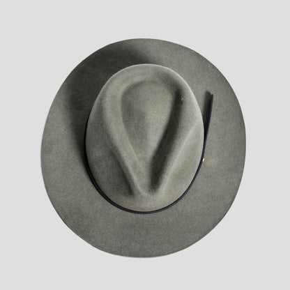 Élégant chapeau fedora en feutre pour homme – Olive foncée