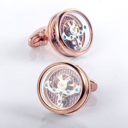 Automatic Gear-Rotating Movement Cufflinks