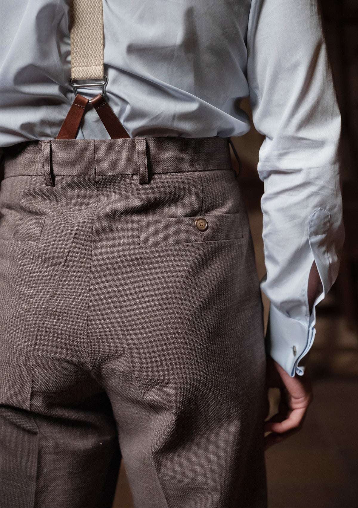 Coleman Clark Trouser - Cement Hopsack