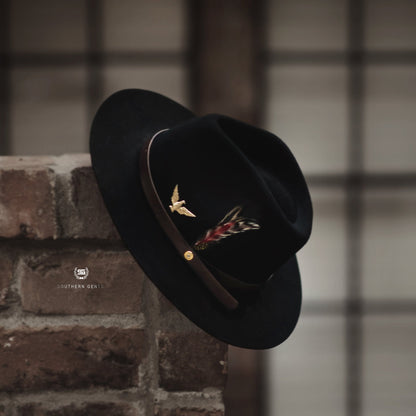 Élégant chapeau fedora en feutre pour homme – Olive foncée
