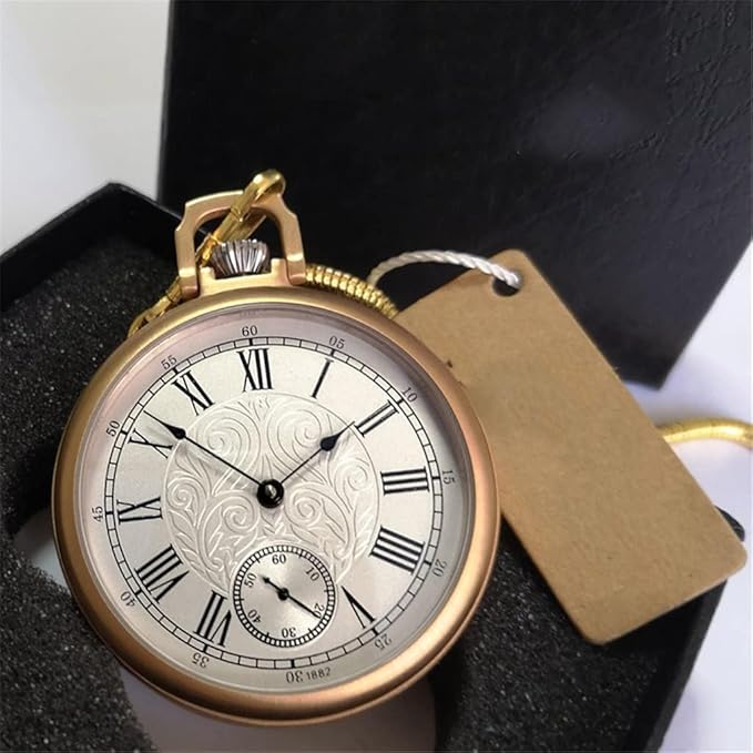 Royal Copperware London 1882 Antique Mechanical Pocket Watch Diamond-bearing Mechanical Movement with Ruby Jewels