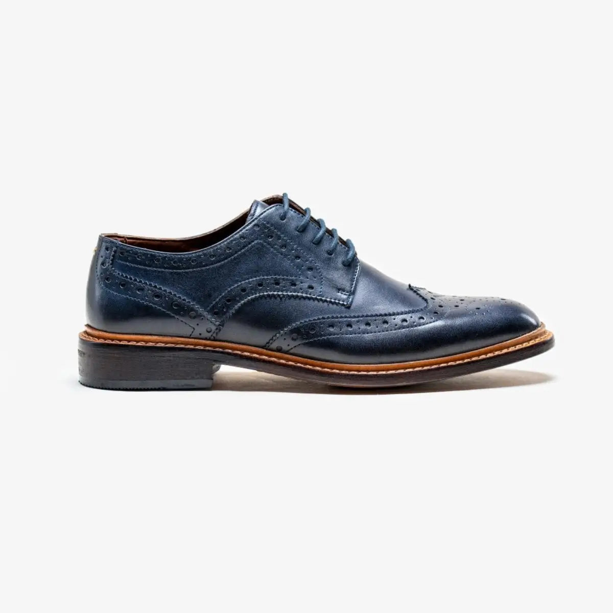 Premium Navy Oxford Dress Shoes – Merton Wingtip Brogues for Formal & Wedding Style