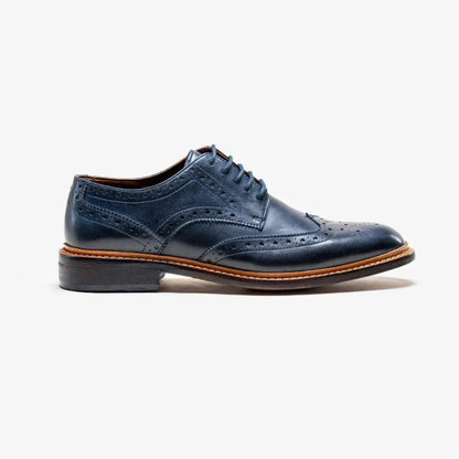 Premium Navy Oxford Dress Shoes – Merton Wingtip Brogues for Formal & Wedding Style