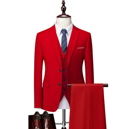 TIME-FASHION Premium Exclusive Design Three-Piece Suit