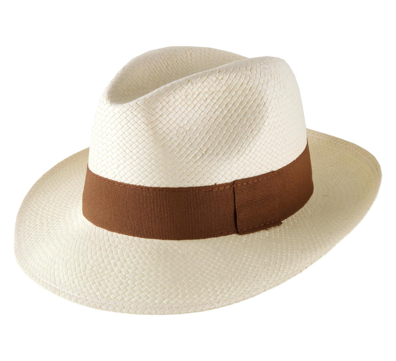 Chapeau Panama Classique Fait Main en Paille Large de 5 mm - Naturel