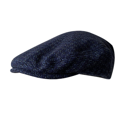 THE PEAKED Marl Flat Hat Barbour-Harris Tweed