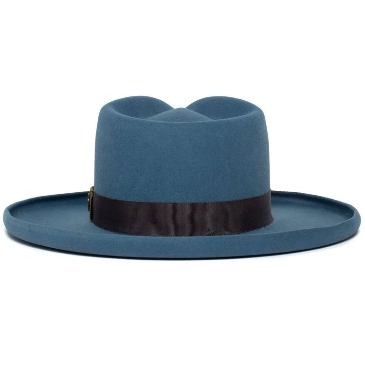 Polished Wide Brim Felt Fedora
