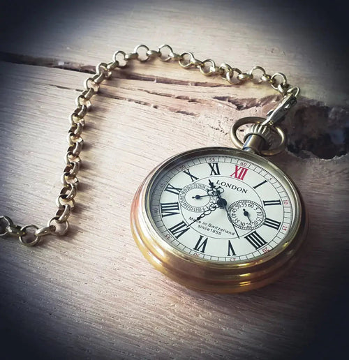 Royal Copper London 1856 Antique 5 Hand Mechanical Pocket Watch