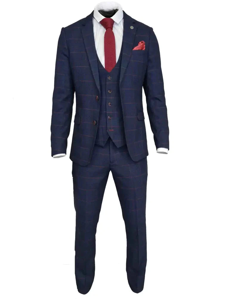 Navy Blue 3-Piece Suit for Men – Classic Formal Wedding & Business Attire