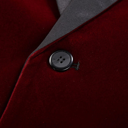Red Velvet Blazer RED-GREY