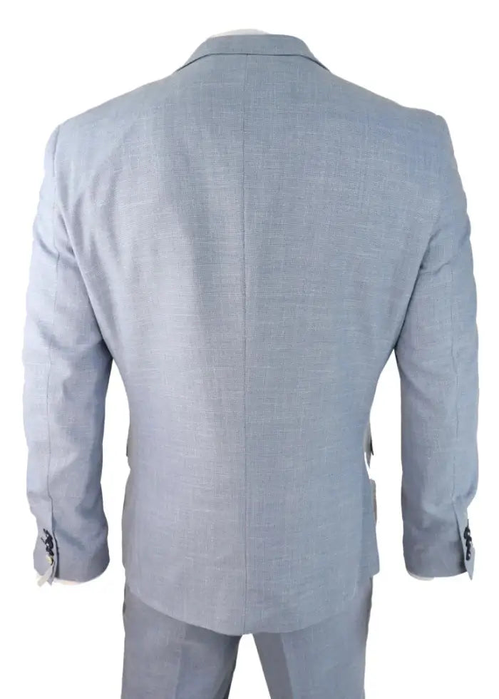 Men’s Slim Sky Blue 3-Piece Suit – Modern Wedding & Formal Guest Outfit