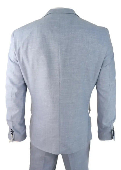 Men’s Slim Sky Blue 3-Piece Suit – Modern Wedding & Formal Guest Outfit