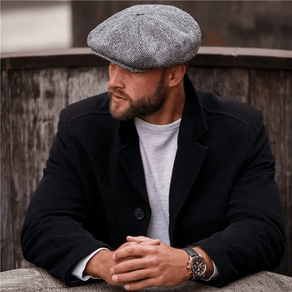 PEAKED CAPS Genuine Scottish Harris Tweed 8 Panels Man Cap