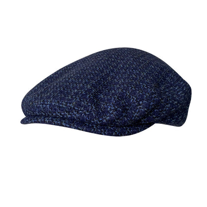 THE PEAKED Marl Flat Hat Barbour-Harris Tweed