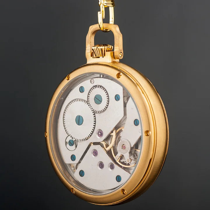 Royal Copperware London 1882 Antique Mechanical Pocket Watch Diamond-bearing Mechanical Movement with Ruby Jewels