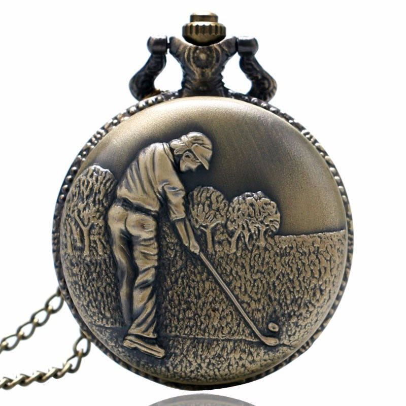 Quartz Pocket Watch Golf