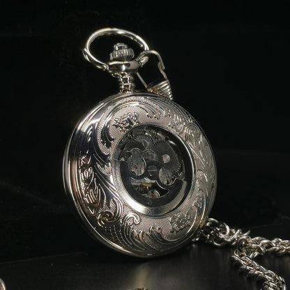 Classic Steampunk Semi-Hunter Automatic Pocket Watch
