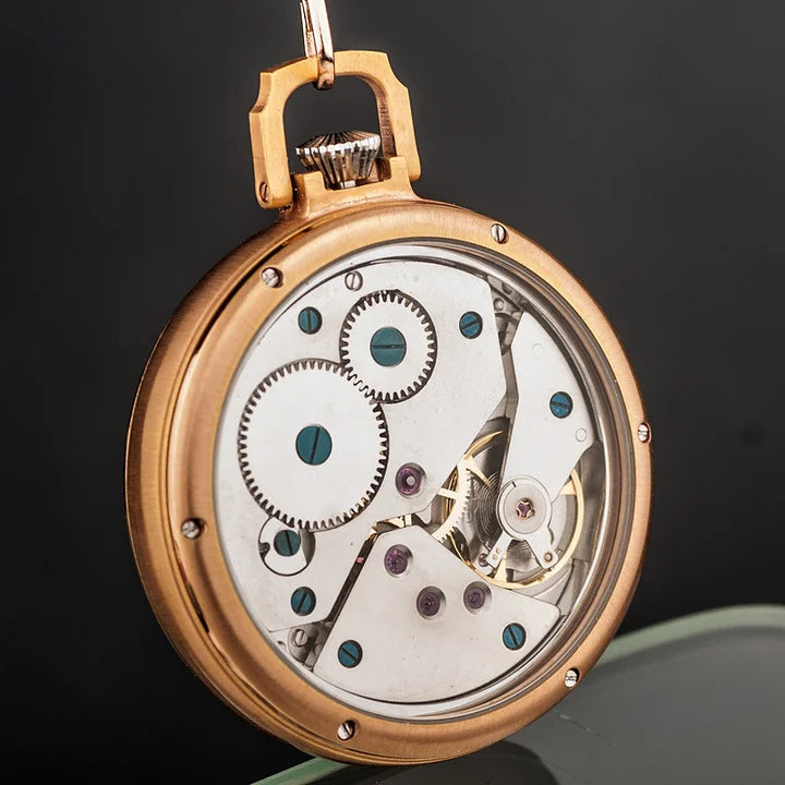 Royal Copperware London 1882 Antique Mechanical Pocket Watch Diamond-bearing Mechanical Movement with Ruby Jewels