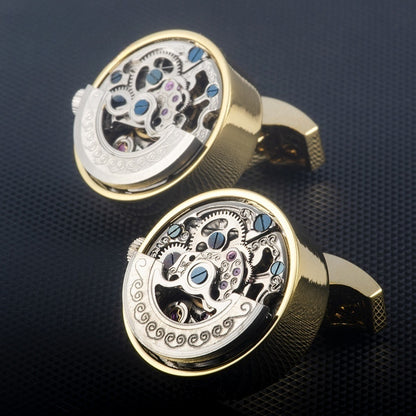 Automatic Gear-Rotating Movement Cufflinks