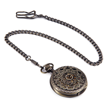 Vermilion Bronze - Skeletonized Roman Numeral Pocket Watch