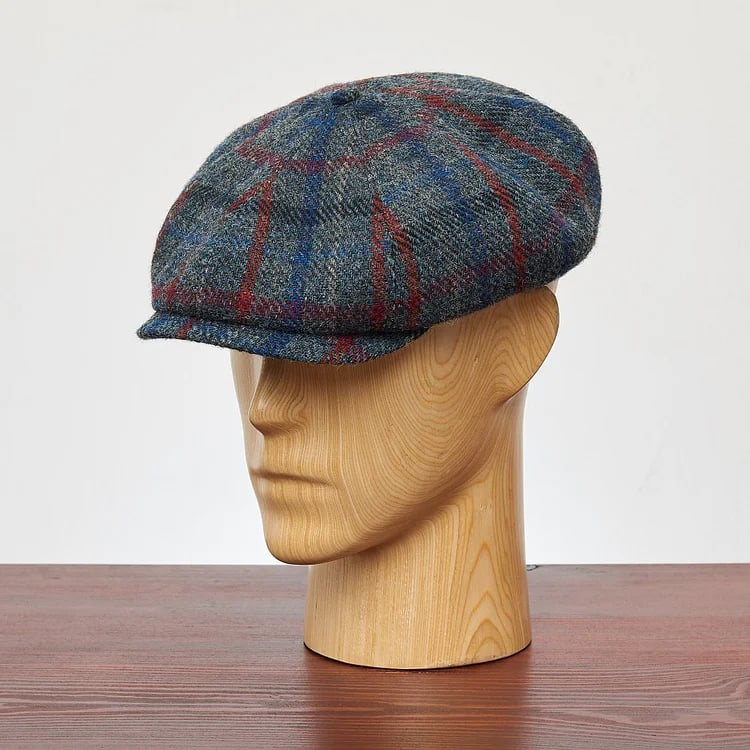 PEAKED CAPS SHELBY - HARRIS TWEED Genuine Scottish Harris Tweed 8 Panels Man Cap