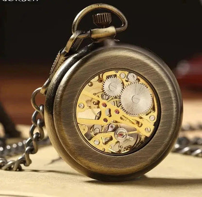 Royal Bronze Skeleton Pocket Watch