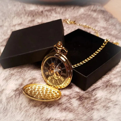 Savonnette Gold Double Cover Gusset Skeleton Pocket Watch