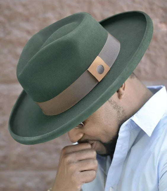 Polished Wide Brim Felt Fedora
