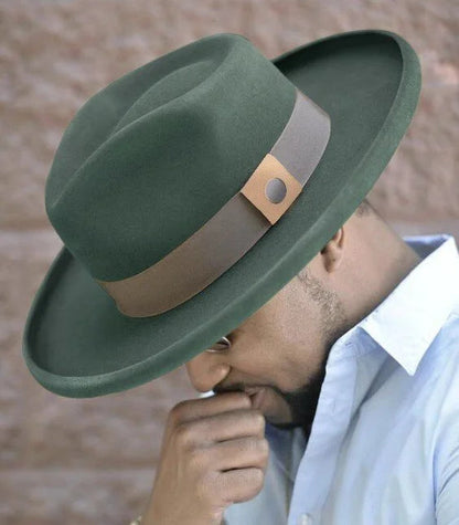 Polished Wide Brim Felt Fedora
