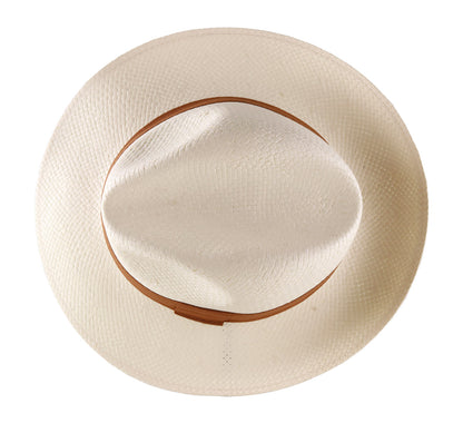 Chapeau Panama Classique Fait Main en Paille Large de 5 mm - Naturel