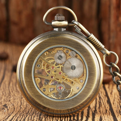 Royal Bronze Skeleton Pocket Watch