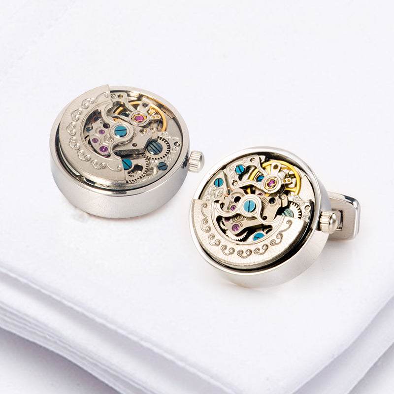 Automatic Gear-Rotating Movement Cufflinks