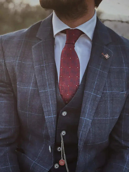 Three-Piece Tweed Suit in Cody Blue – Vintage Gentleman Style