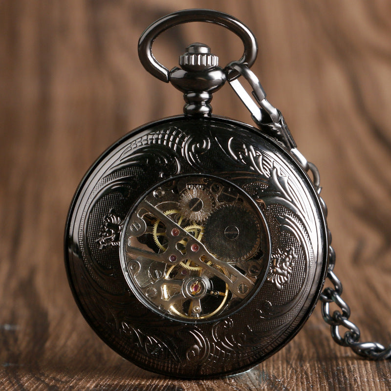 American Eagle Vintage Skeleton Mechanical Pocket Watch