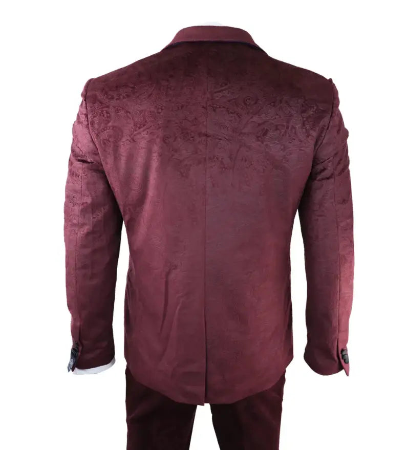 Smoking wine red velvet paisley