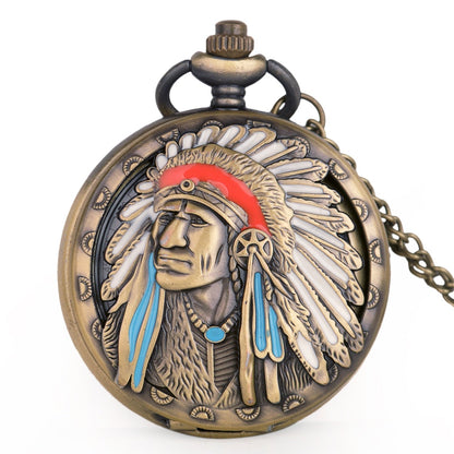 Antique Pocket Watch Indian Chief