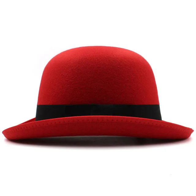 Wool Blend Oval Top Bowler Hats