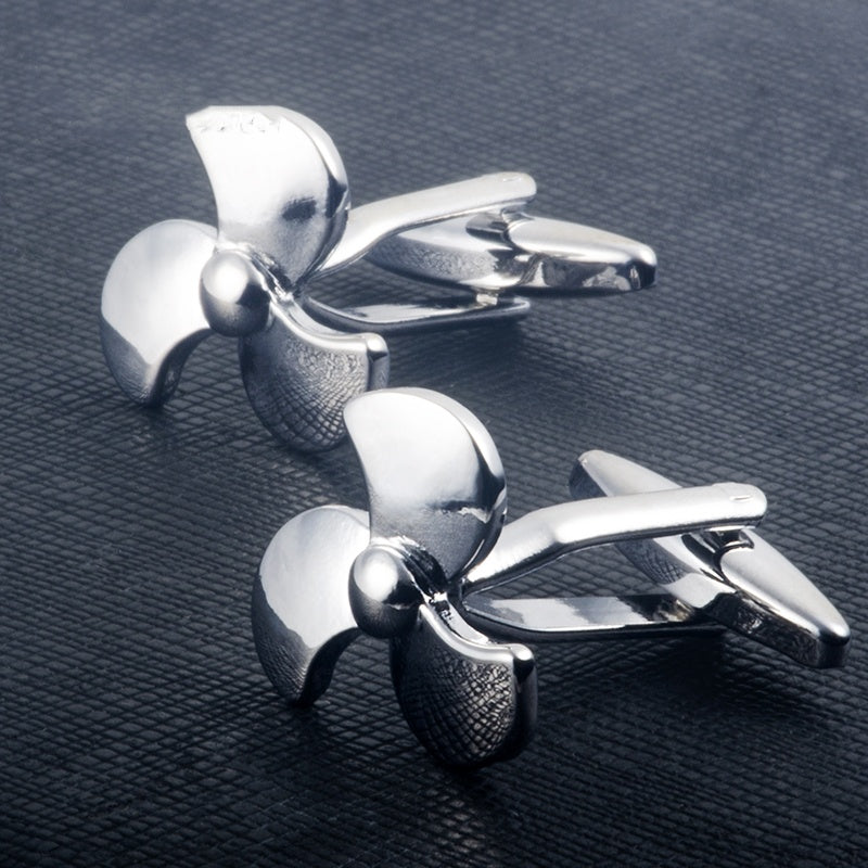 3D Rotating Propeller Metal Cufflinks