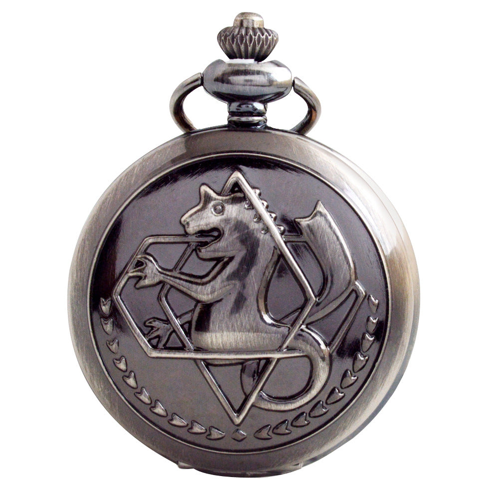 Fullmetal Alchemist Sea Horse Pocket Watch Snake-shaped Pendant Gift Box Packaging