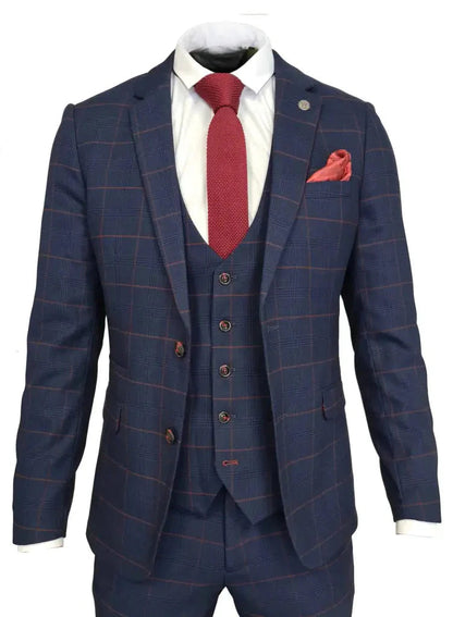 Navy Blue 3-Piece Suit for Men – Classic Formal Wedding & Business Attire