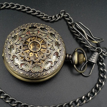 Vermilion Bronze - Skeletonized Roman Numeral Pocket Watch