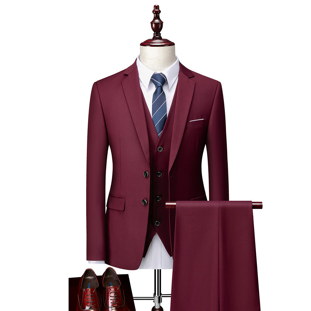 TIME-FASHION Premium Exclusive Design Three-Piece Suit
