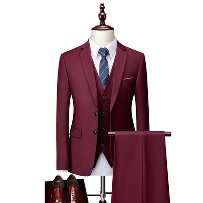 TIME-FASHION Premium Exclusive Design Three-Piece Suit