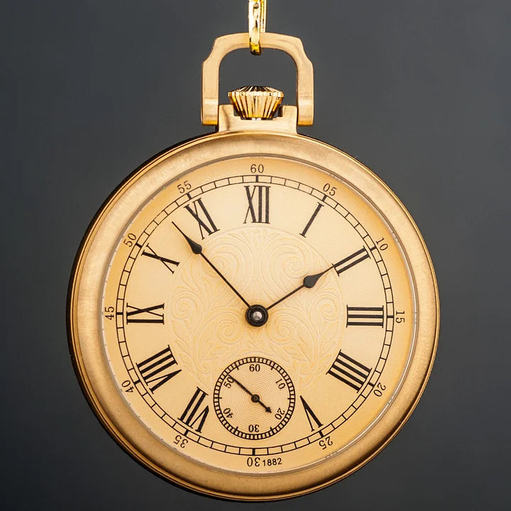 Royal Copperware London 1882 Antique Mechanical Pocket Watch Diamond-bearing Mechanical Movement with Ruby Jewels
