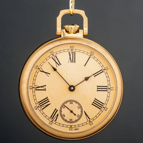 Royal Copperware London 1882 Antique Mechanical Pocket Watch Diamond-bearing Mechanical Movement with Ruby Jewels