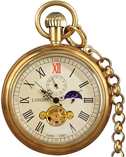 Royal Copper London 1856 Antique 5 Hand Mechanical Pocket Watch