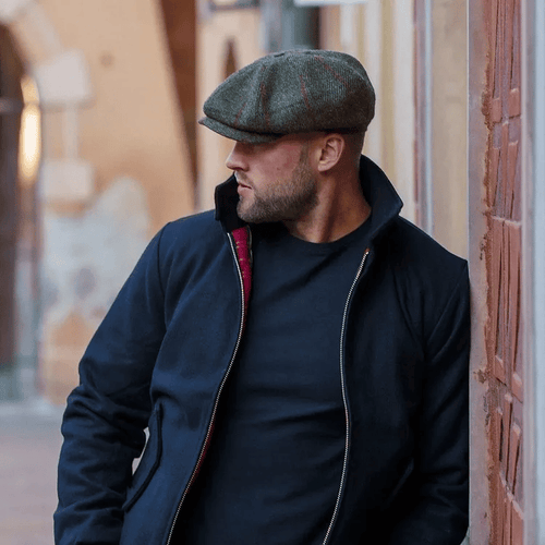PEAKED CAPS Genuine Scottish Harris Tweed 8 Panels Man Cap Wool Large Crown