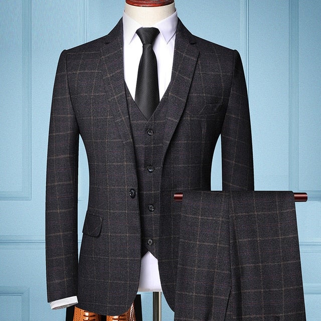 Shelby Style Men's Three-Piece Formal Suit - Blazer, Vest & Trousers