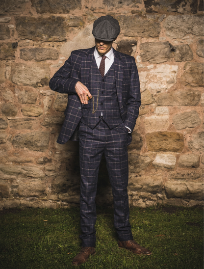 Shelby Style Men's Three-Piece Formal Suit - Blazer, Vest & Trousers