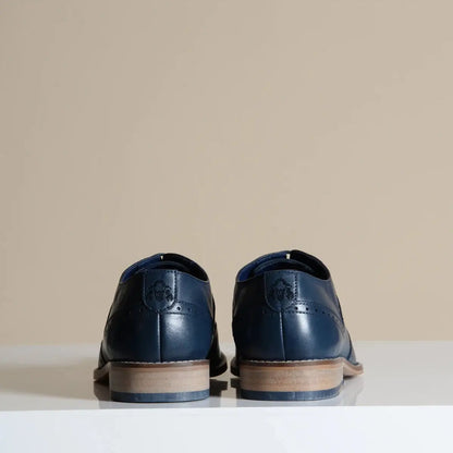 Elegant Navy Wingtip Dress Shoes for Weddings & Office – Marc Darcy Dawson